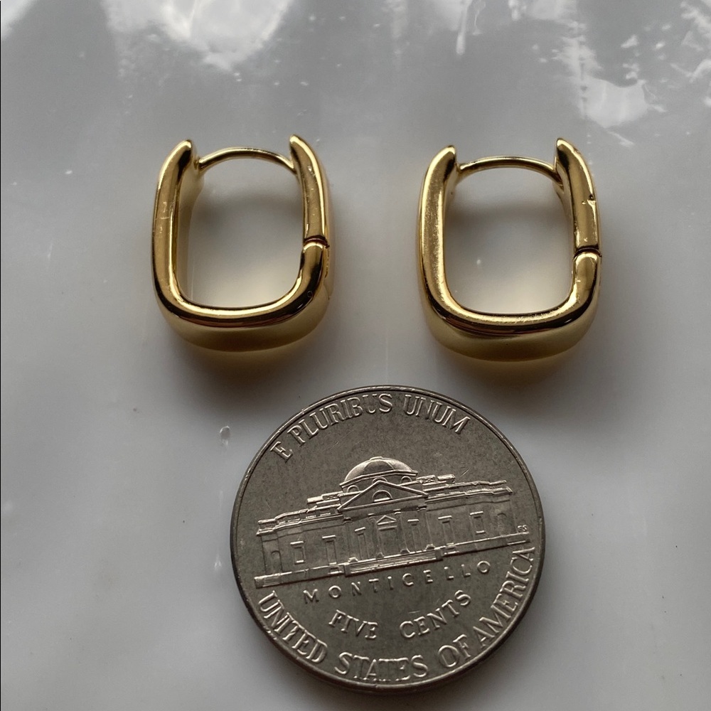 Huggy Hoop Earrings Gold Tone - Picture 4 of 4